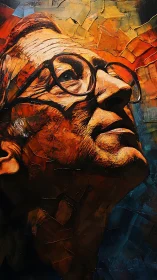 Weathered gaze carves constellations in molten color sky