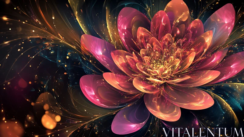 Fractal bloom radiates luminous petals in cosmic void.