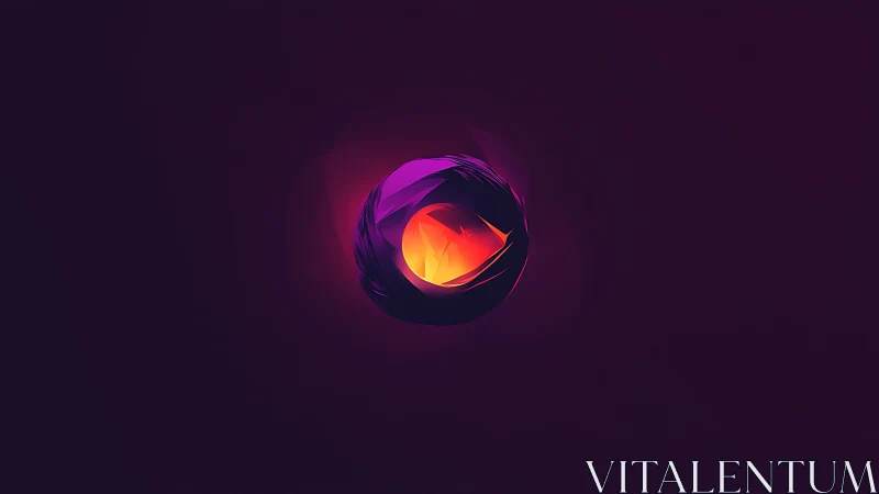 Orbital ember core wrapped in neon violet petal shadows.