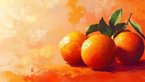 Sunlit oranges glow against a swirling painterly dawn field.