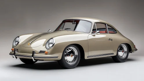 Curves of a classic coupe bathed in soft studio light.