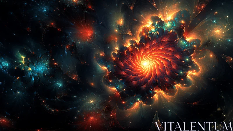 Glowing cosmic spiral blooming with swirling stardust light.