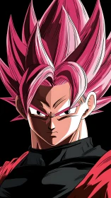 High-intensity magenta-haired warrior in angular cel shading.