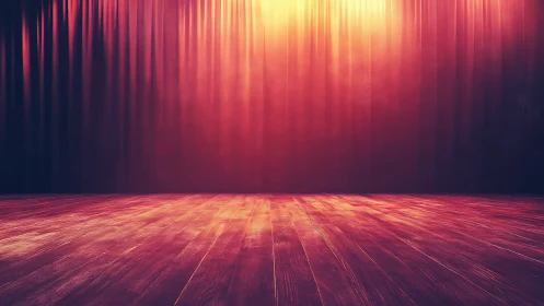 Warm stage lights over a quiet, waiting wooden floor.