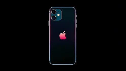 iPhone 11 Pro rear view against black background with dual camera system.
