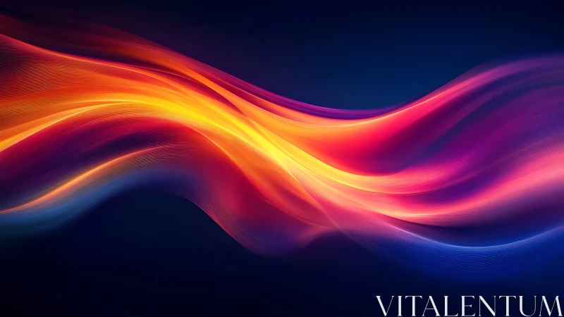 Glowing color waves flow gently across a deep midnight sky