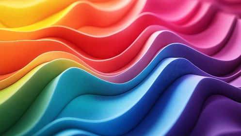 Layered rainbow color waves form smooth flowing bands