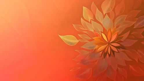 Radial floral abstraction with layered translucent line-work petals