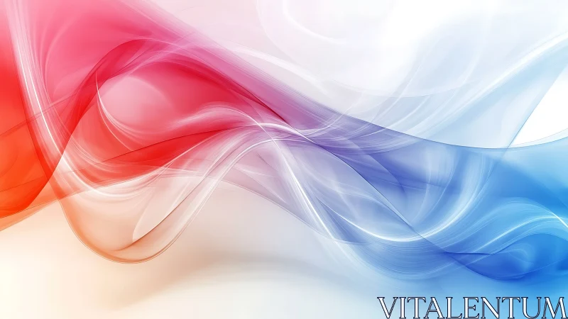 Red and blue flowing abstract digital wave background.