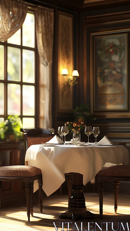 Sunlit table whispers quiet toasts in a vintage dining nook