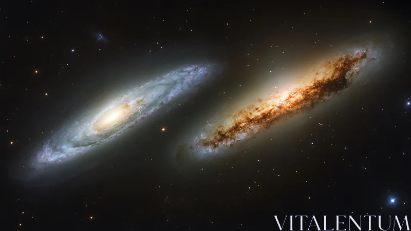 Twin spiral galaxies drifting toward a quiet cosmic dance.