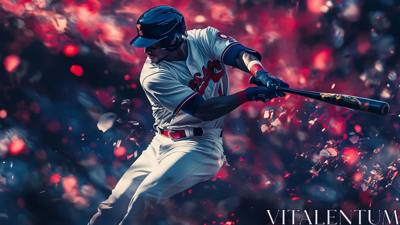 Blazing swing in a storm of neon sparks and fractured dusk.