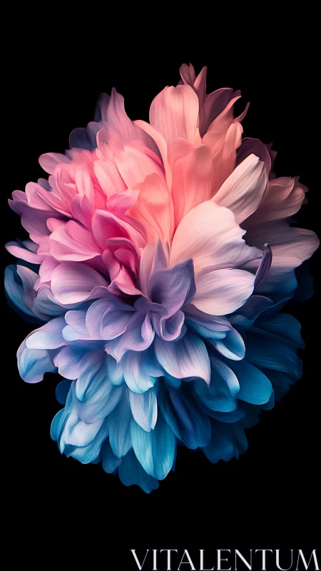 Chromatic gradient dahlia with luminous petal stratification rendered digitally.