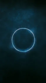 Luminous circular ring forms a centered shape on dark field