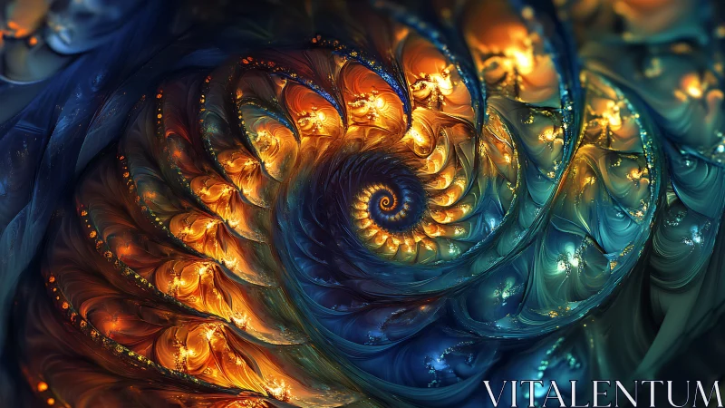 Spiral galaxies curl inward like molten seashell light