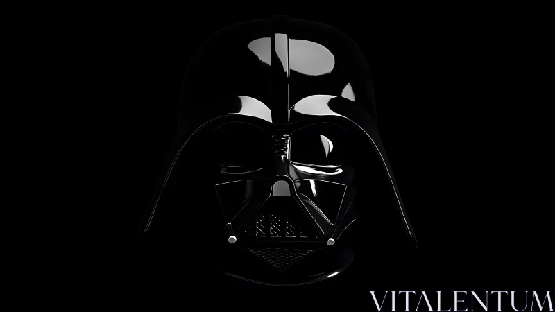 Darth Vader helmet close-up in dramatic lighting, digital art style.