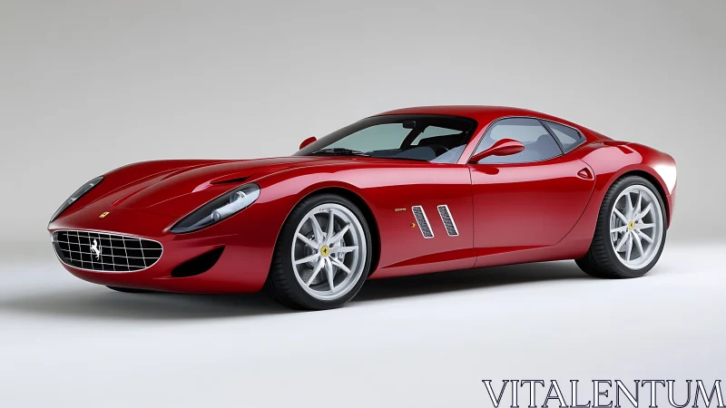 Red Italian sports coupe in clean studio side-front view.