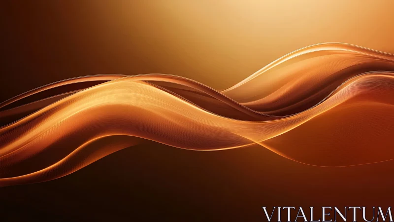 Molten Amber Soundwaves Curl Across a Midnight Horizon.