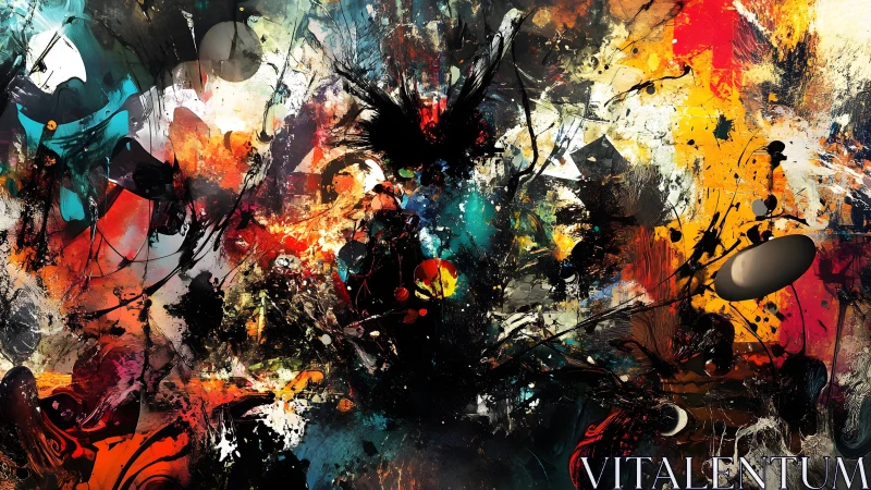 Energetic Abstract Expressionism in Vivid Colors and Dynamic Brushwork.