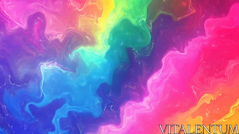 Multicolored fluid gradient abstract with swirling forms.