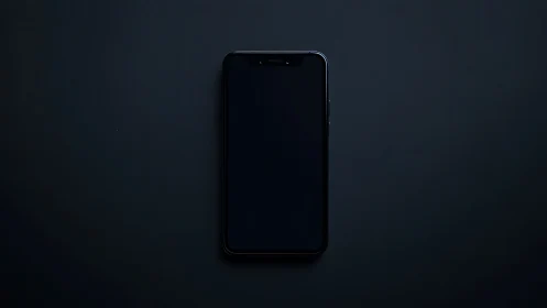 Smartphone with Dark Display on Minimalist Background