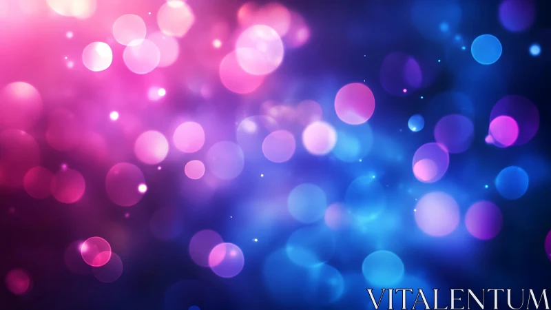 Vibrant pink and blue bokeh lights digital abstract background.