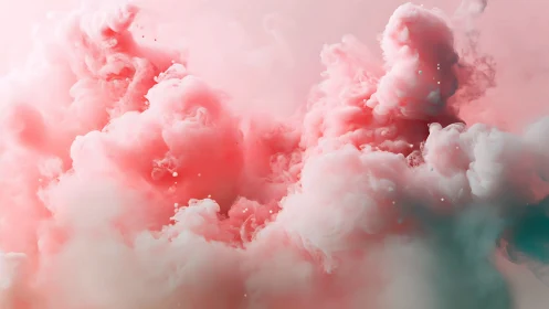 Soft pink and white abstract cloudlike smoke texture art.