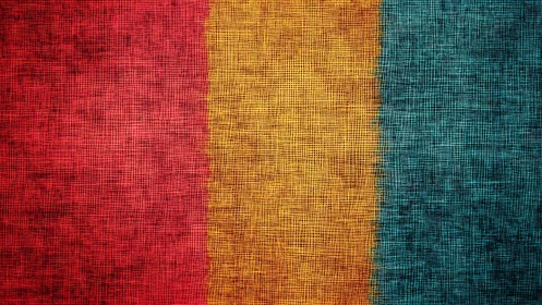 Textured vertical bands in red, yellow, and teal fabric pattern.