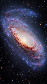 Spiral galaxy with luminous core and well-defined star-forming arms