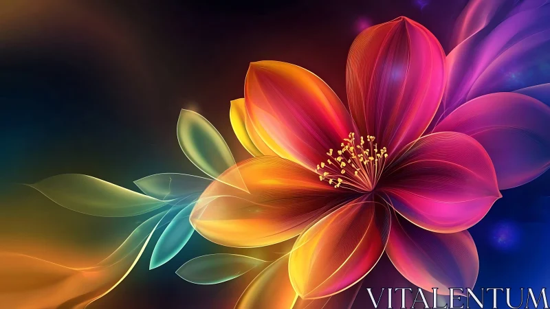 Luminous Gradient Flower Blooming in Vibrant Chromatic Splendor.