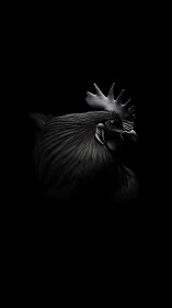 Rooster Portrait: Dramatic Chiaroscuro Study