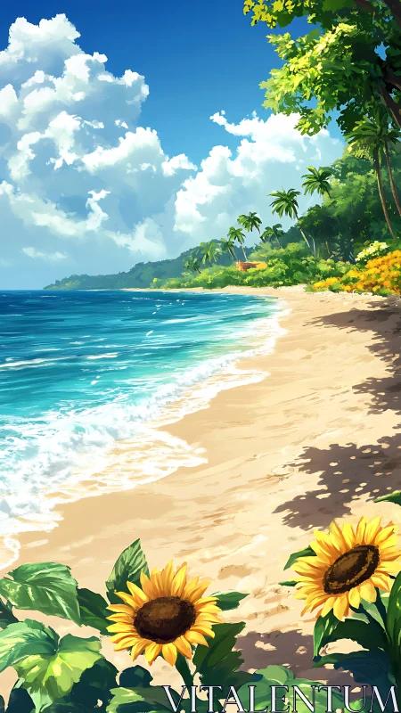 Tropical Paradise Awaits With Golden Sunflowers