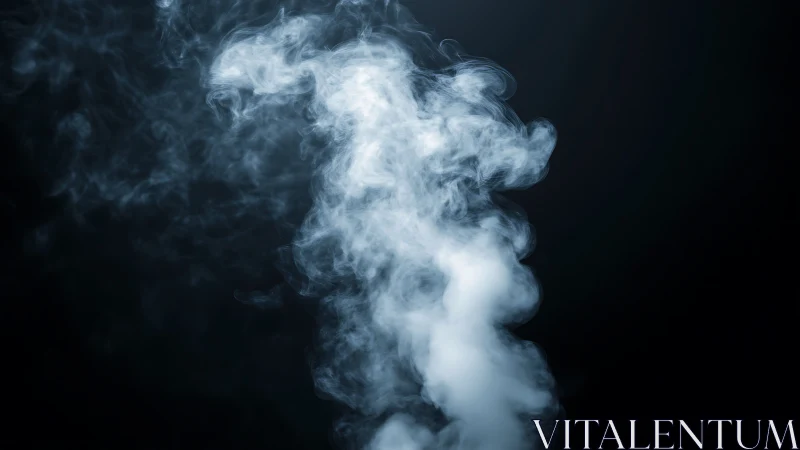Soft white smoke swirling gently through midnight air.