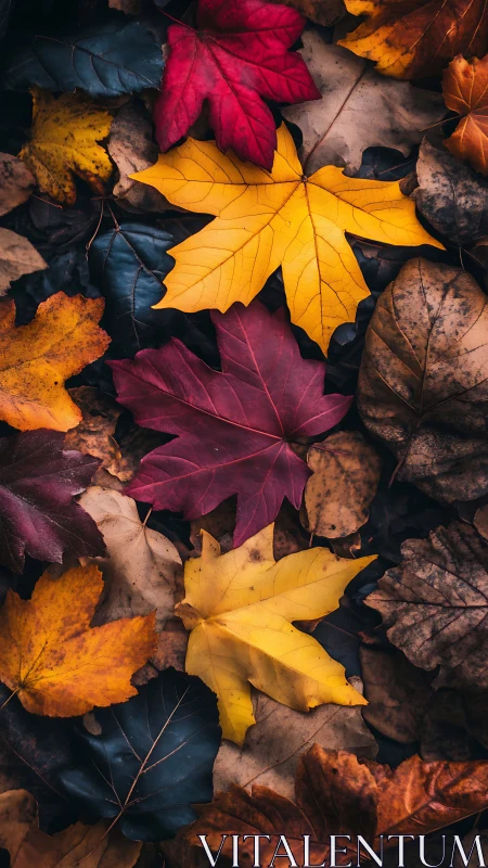 Crisp maple confetti dancing over a brooding forest floor.