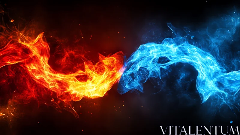 Fire and Ice: Elemental Energy Collision.