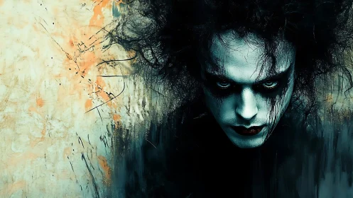 Ink-streaked phantom gaze splitting chaos and silence.