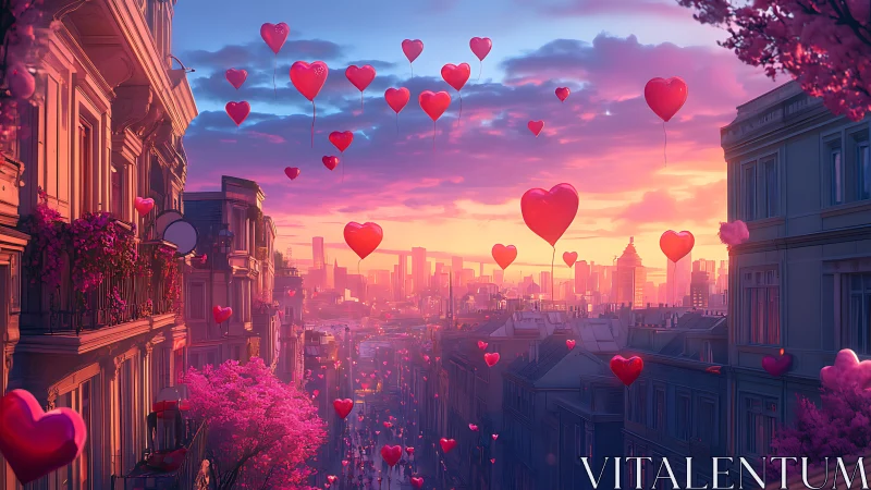Sky-Floating Hearts Transform Urban Rooftops Into Love's Celestial Theater