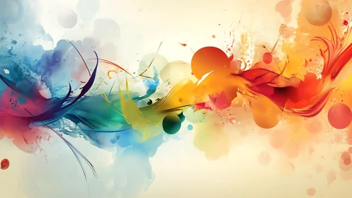 Colorful digital splash shows blended abstract fluid motion