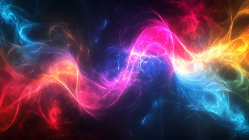 Chromatic plasma waves form intertwined luminous energy bands