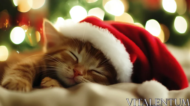 Tiny Santa dreamer curls into glowing Christmas hush