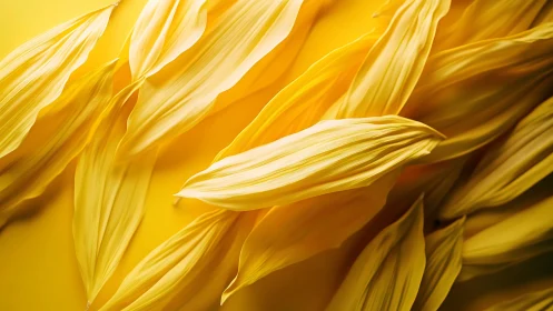 Yellow petals in close-up abstract arrangement on yellow.