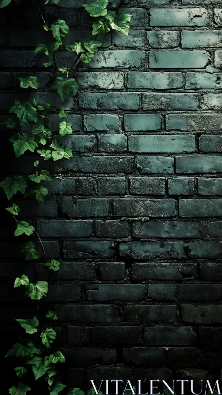Ivy whispers over midnight bricks in quiet rebellion.
