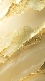 Gold leaf strata over translucent marble in macro abstraction.