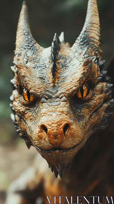 3D close-up dragon portrait with hyperdetailed scales and gaze.