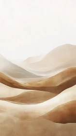 Minimalist beige desert dunes in layered abstract landscape