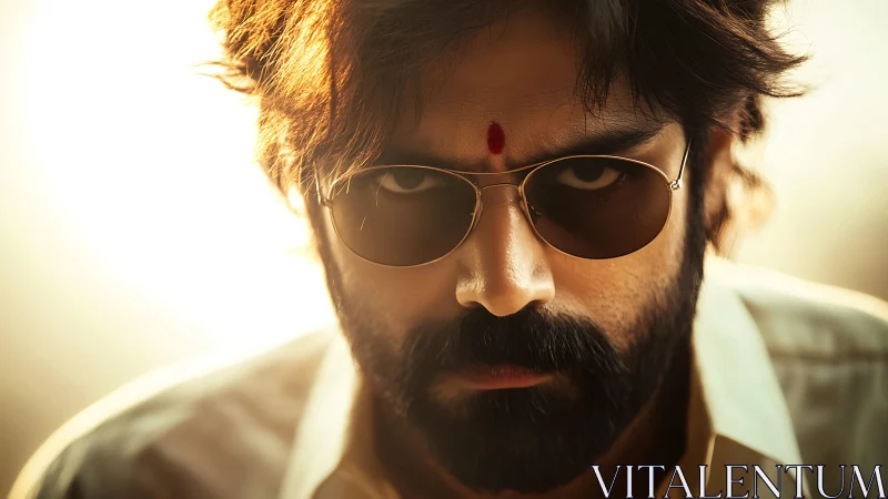 Midday glare carves a brooding hero from molten sunlight