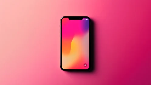 Chromatic Reverie: Smartphone Glowing in Neon Gradient Bliss.