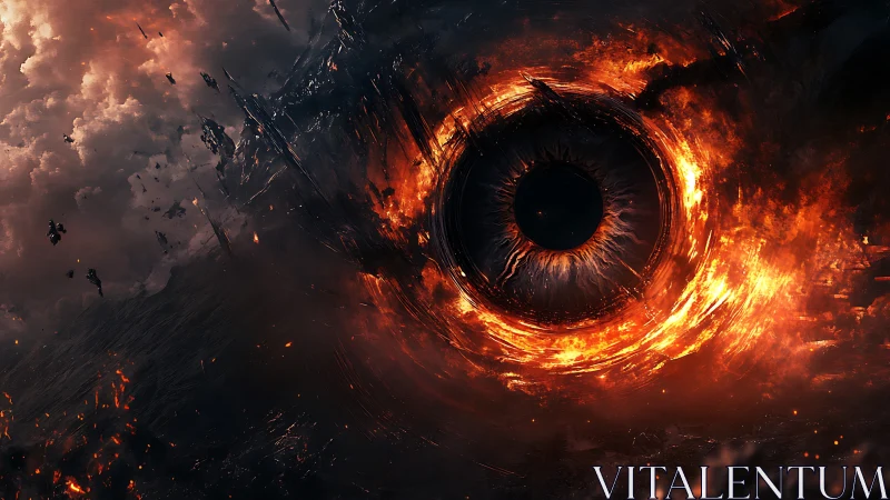 Fiery cosmic eye dominates turbulent dark sky environment