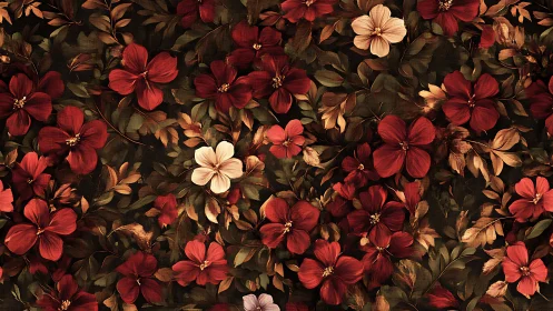 Crimson Bloom Tapestry: Where Scarlet Petals Dance.
