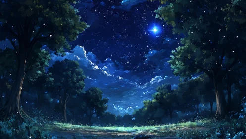 Starlit Forest Clearing Under a Secret Singing Sky.